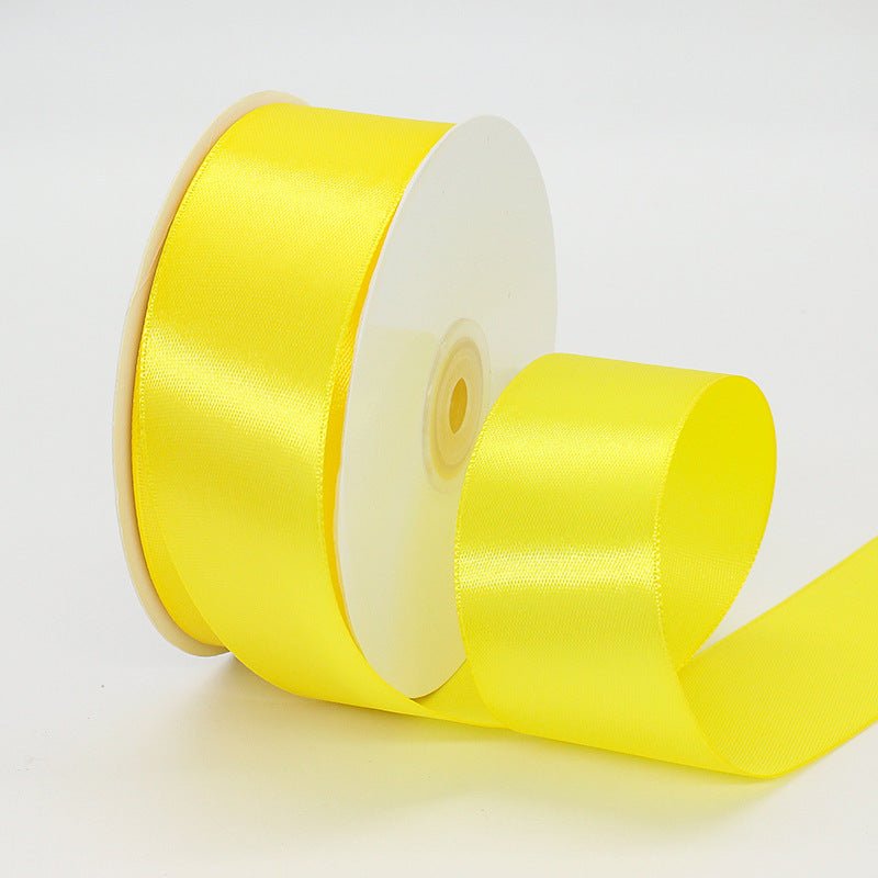 Single Face Decorative Satin Ribbon 50 Yards 1.5" Yellow - YauSpark