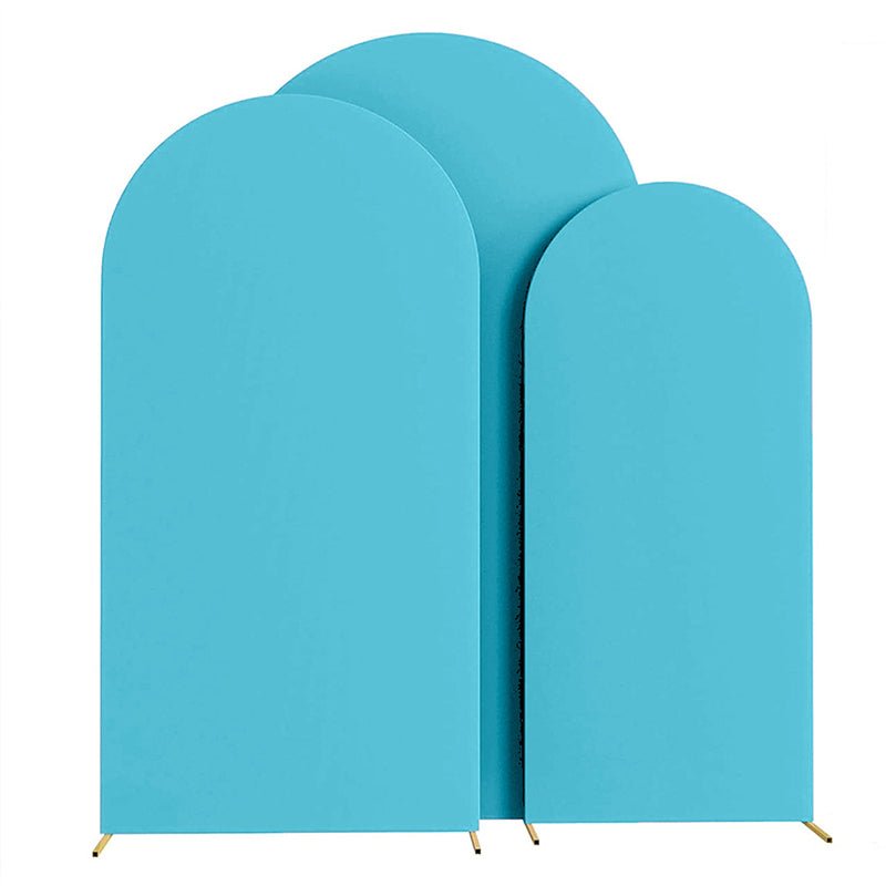 Sky Blue Polyester Wedding Arch Cover - YauSpark
