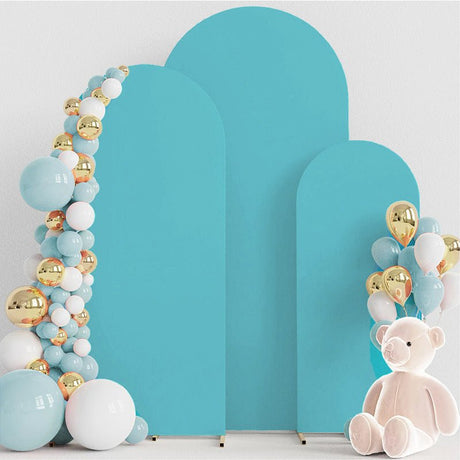 Sky Blue Polyester Wedding Arch Cover - YauSpark