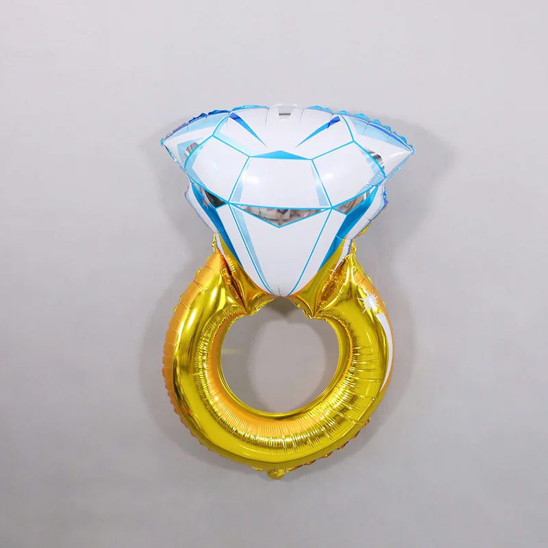 Small Gold Diamond Ring Mylar Foil Helium Air Balloon 17" - YauSpark
