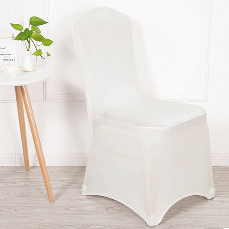 Stretch Polyester Chair Cover Thick Milky White - YauSpark