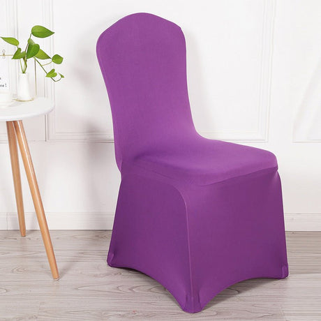 Stretch Polyester Chair Cover Thick Purple - YauSpark