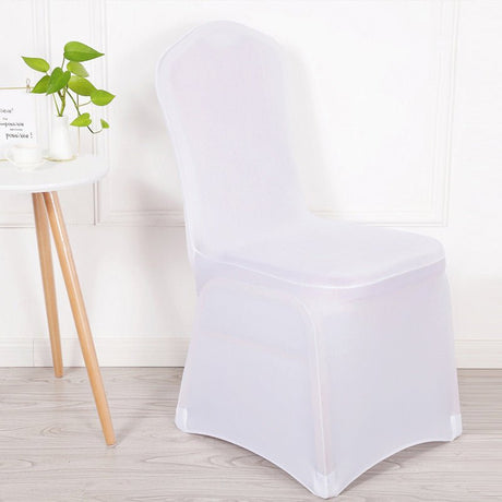 Stretch Polyester Chair Cover Thick White - YauSpark