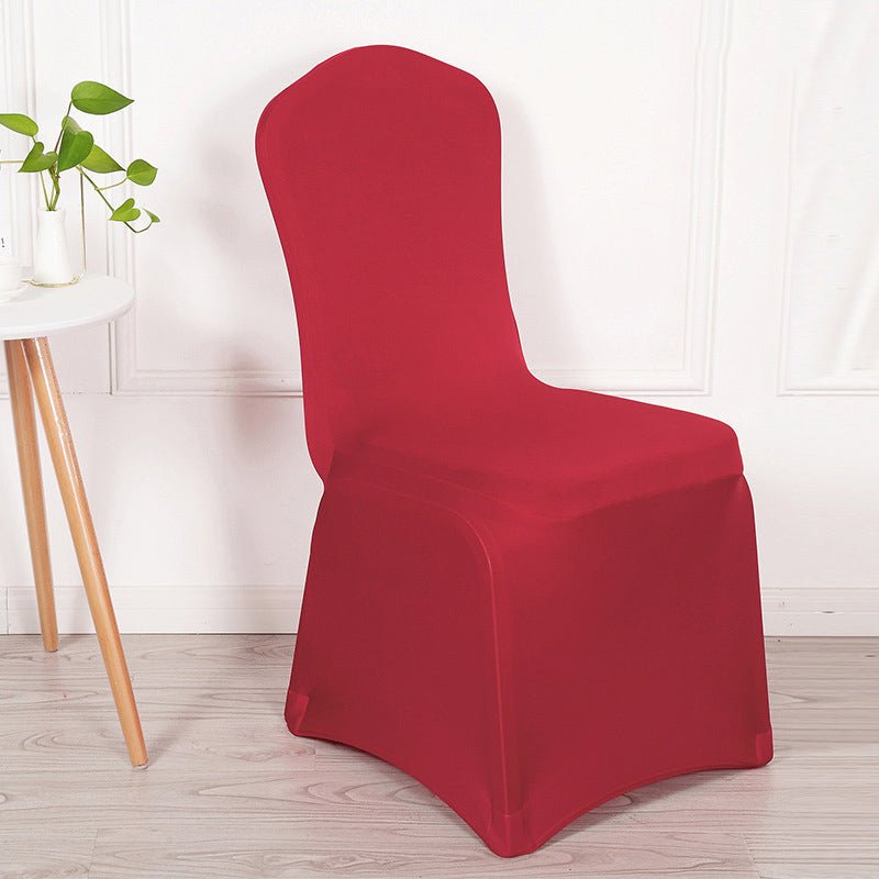Stretch Polyester Chair Cover Thick Wine Red - YauSpark