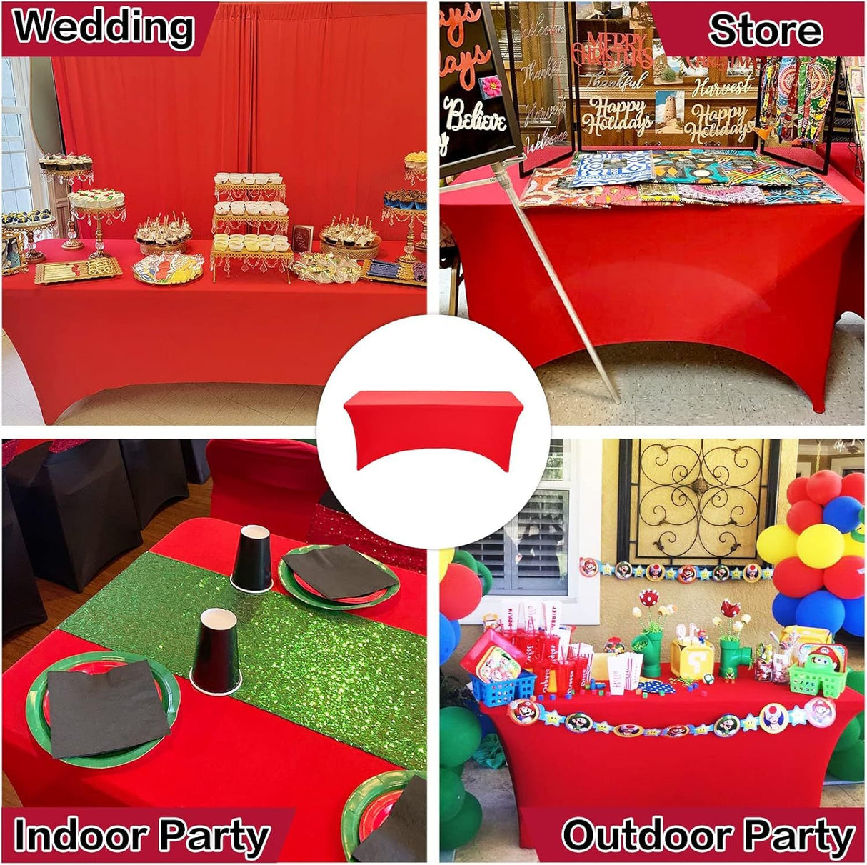 Stretch Rectangle Fitted Table Cover 48"x30" - YauSpark