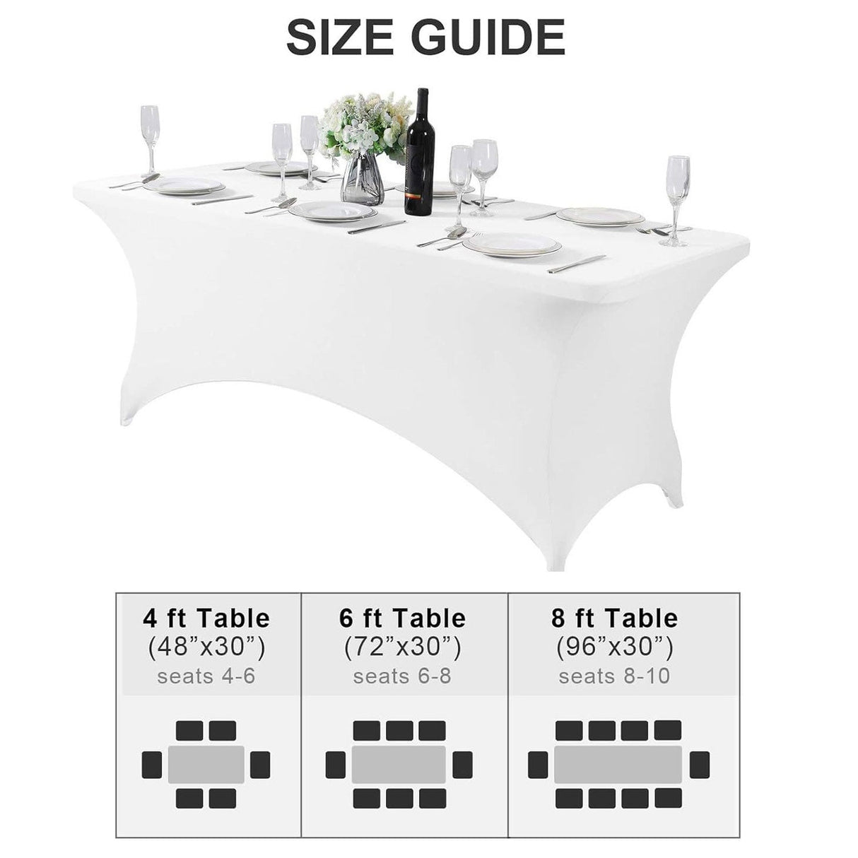 Stretch Rectangle Fitted Table Cover 48"x30" - YauSpark