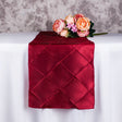 Taffeta Pintuck Table Runner 12"x108" Wine Red - YauSpark