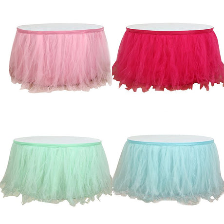Tulle Table Skirt 21ft Emerald Green - YauSpark