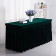 Velvet Rectangular Table Skirt 70"x23"x29" Dark Green - YauSpark