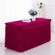 Velvet Rectangular Table Skirt 70"x23"x29" Rose Red - YauSpark