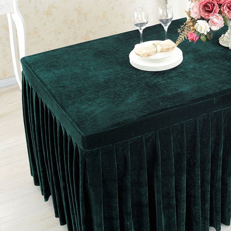 Velvet Rectangular Table Skirt 70"x23"x29"Purple - YauSpark