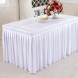 Velvet Rectangular Table Skirt 70"x23"x29"White - YauSpark