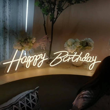 Vibrant and Playful: Happy Birthday Neon Light Sign in Brilliant Colors - YauSpark