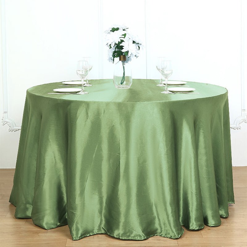 Weddings Satin Round Tablecloth Autumn Fragrance Green - YauSpark