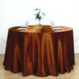 Weddings Satin Round Tablecloth Brown - YauSpark
