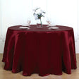 Weddings Satin Round Tablecloth Burgundy - YauSpark