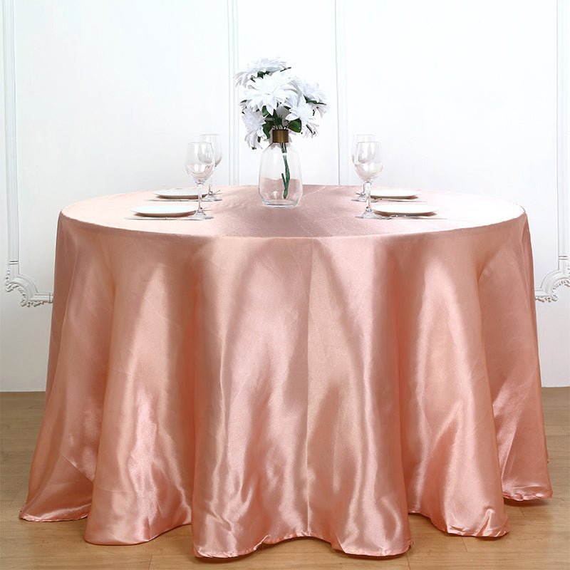 Weddings Satin Round Tablecloth Earthy Rose - YauSpark