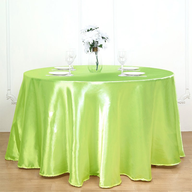 Weddings Satin Round Tablecloth Fruit Green - YauSpark
