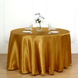 Weddings Satin Round Tablecloth Gold - YauSpark
