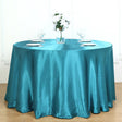Weddings Satin Round Tablecloth Lake Blue - YauSpark