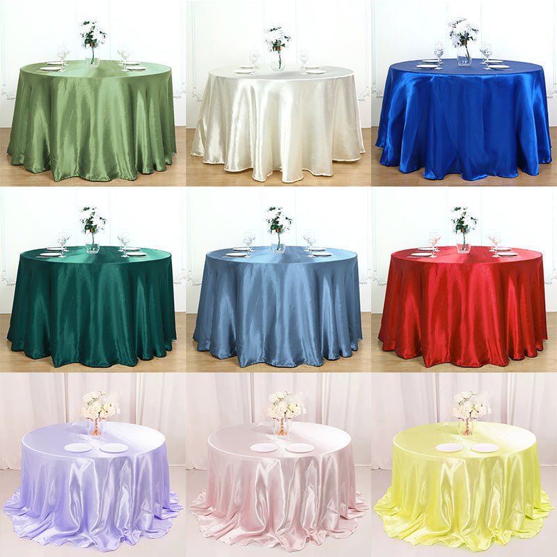 Weddings Satin Round Tablecloth Light Pink - YauSpark