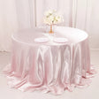 Weddings Satin Round Tablecloth Light Pink - YauSpark