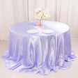 Weddings Satin Round Tablecloth Light Purple - YauSpark