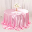Weddings Satin Round Tablecloth Pink - YauSpark