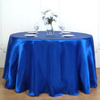 Weddings Satin Round Tablecloth Royal Blue - YauSpark