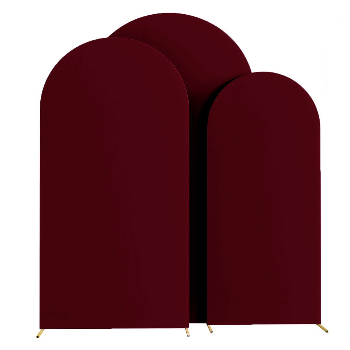 Wine Red Polyester Wedding Arch Cover - YauSpark