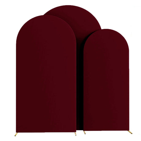 Wine Red Polyester Wedding Arch Cover - YauSpark