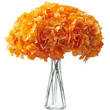 10 Flower Head and Stems Artificial Satin Hydrangeas Orange - YauSpark