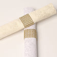10 Pc Diamond Rhinestone Napkin Rings Gold - YauSpark
