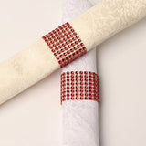 10 Pc Diamond Rhinestone Napkin Rings Red - YauSpark