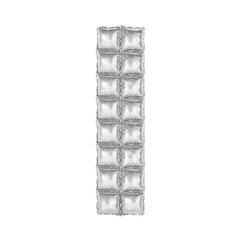 10 Pc Double Row Mylar Foil Balloon Backdrop 41"x11" Silver - YauSpark