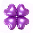 10 Pc Fluorescent Purple Four Leaf Clover Shaped Mylar Foil Balloons 16" - YauSpark