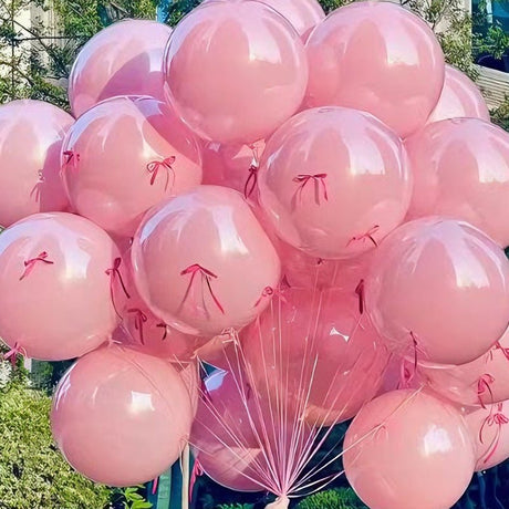 10 Sets Double - layer Rose Red Butterfly Clear Bobo Balloons 18" Pink - YauSpark