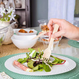 100 Pc Birchwood Forks 6" Natural Disposable Wooden Cutlery - YauSpark