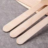 100 Pc Birchwood Knives 7" Natural Disposable Wooden Cutlery - YauSpark