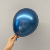 100 Pc Chrome Blue Latex, Air or Water Balloons 5" - YauSpark