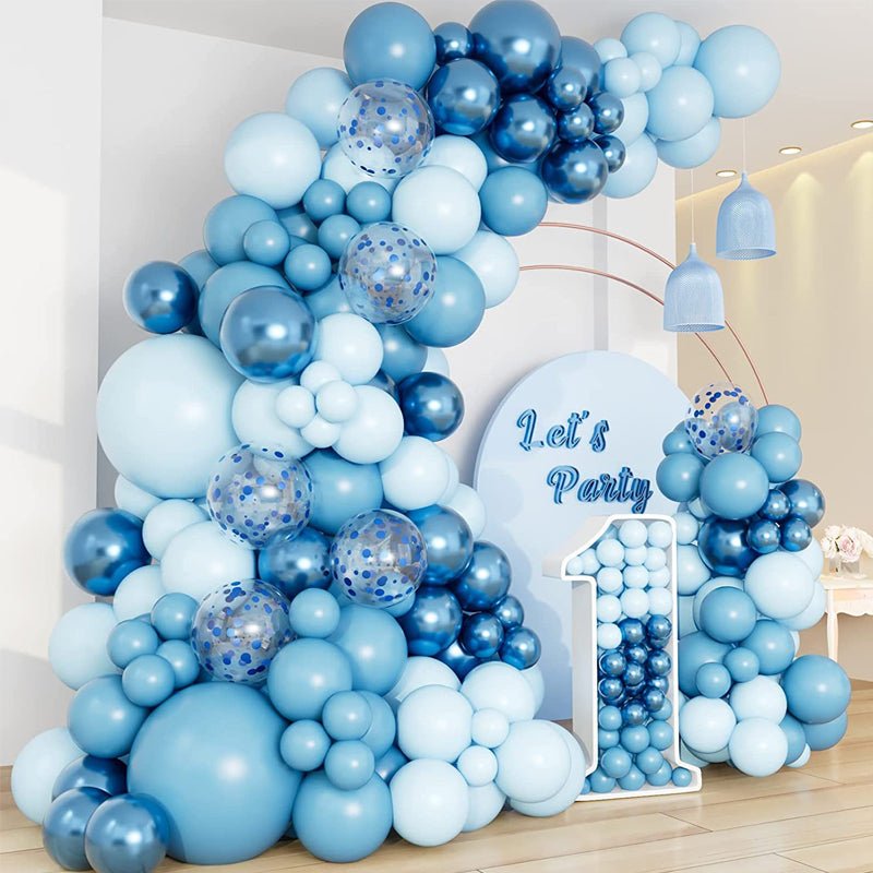 100 Pc Chrome Blue Latex, Air or Water Balloons 5" - YauSpark