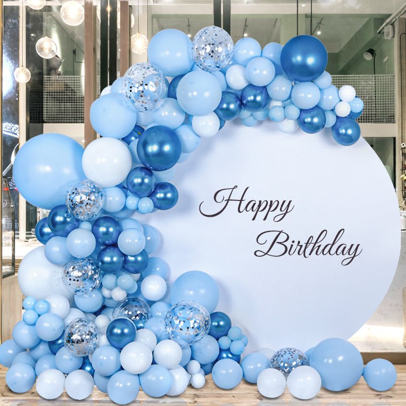 100 Pc Chrome Blue Latex, Air or Water Balloons 5" - YauSpark
