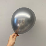 100 Pc Chrome Silver Latex, Air or Water Balloons 5" - YauSpark