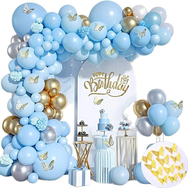 100 Pc Macaroon Blue Latex, Air or Water Balloons 5" - YauSpark