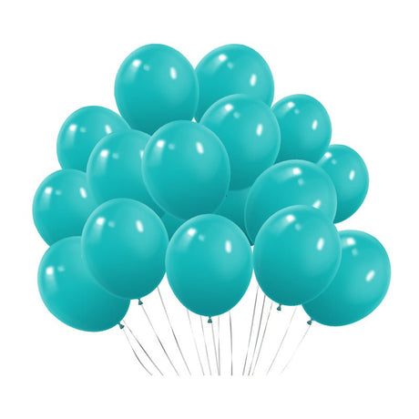 100 Pc Matte Caribbean Blue Latex, Air or Water Balloons 5" - YauSpark