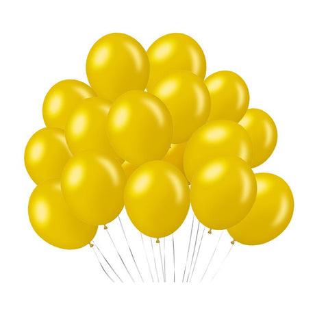 100 Pc Shiny Pearl Gold Latex, Air or Water Balloons 5" - YauSpark