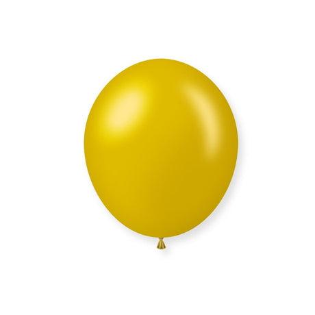 100 Pc Shiny Pearl Gold Latex Helium, Air or Water Balloons 10" - YauSpark