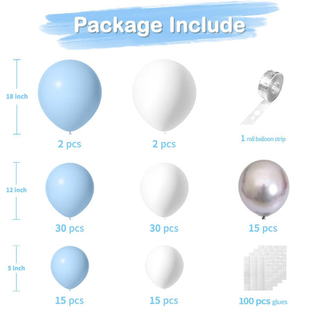 109 Pc Macaron Blue DIY Balloon Garland Kit - YauSpark