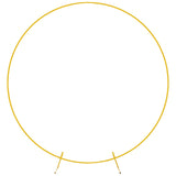 Elegant Gold Metal Round Wedding Arch Photo Backdrop Stand 7.2ft