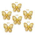 12 Pc Diamond Studded Wired Organza Butterflies 2" Gold - YauSpark